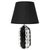 Lampa stołowa ceramiczna czarno-srebrna, 38 cm
