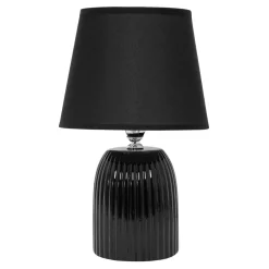 Lampa stołowa ceramiczna czarna 28 cm