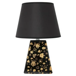 Lampa stołowa ceramiczna czarna 34,5 cm