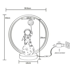 Lampa stołowa dekoracyjna LED ASTRONAUTA z balonem