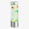 Lampa stołowa dekoracyjna LED USB RGB srebrna AQUA 32 cm