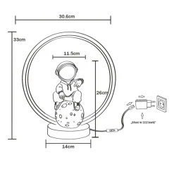 Lampa stołowa dekoracyjna LED RAPER ASTRONAUTA