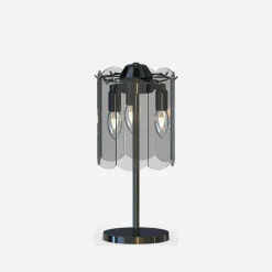 Lampa stołowa dymione szkło czarna NIRA