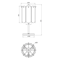 Lampa stołowa dymione szkło czarna NIRA