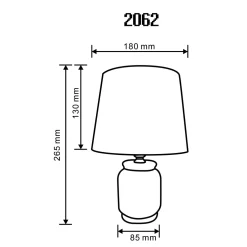 Lampa stołowa glamour biało-złota 26,5 cm