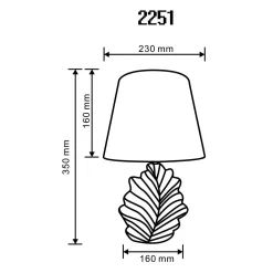 Lampa stołowa glamour złota 35 cm