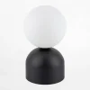 Lampa stołowa klosz kula czarna podstawa MIKI