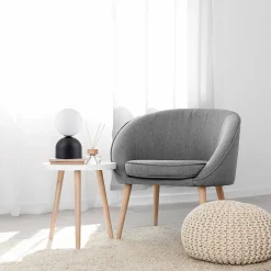 Lampa stołowa klosz kula czarna podstawa MIKI