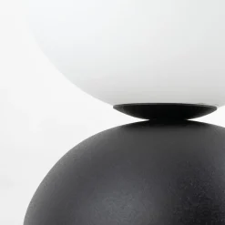 Lampa stołowa klosz kula czarna podstawa MIKI