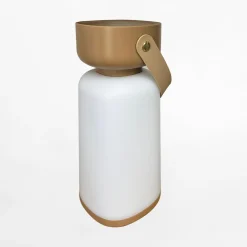 Lampa stołowa LED IP44 biało-brązowa BATT