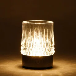 Lampa stołowa LED IP44 czarna CRYSTAL