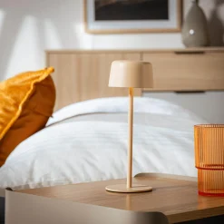 Lampa stołowa LED IP44 kremowa POCO