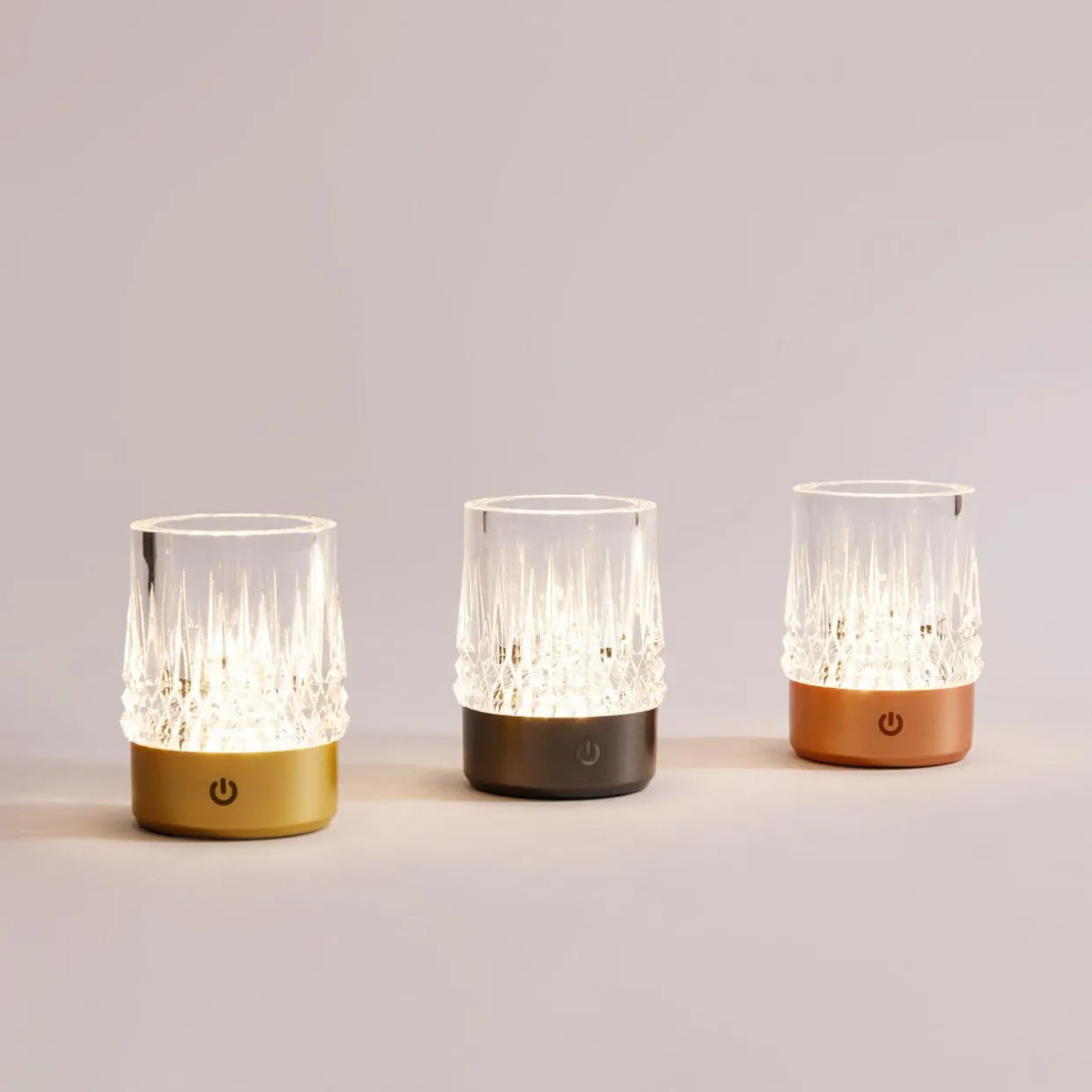 Lampa stołowa LED IP44 złota CRYSTAL