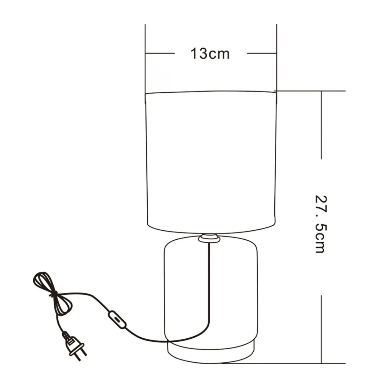 Lampa stołowa nocna czarna 27,5 cm