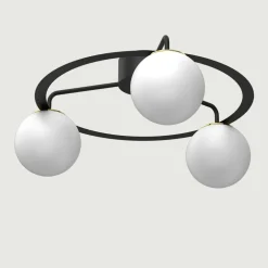 Lampa sufitowa 3 klosze kule czarno-złota BALLO III