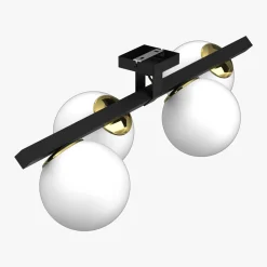 Lampa sufitowa 4 klosze kule czarno-złota IDRIS IV