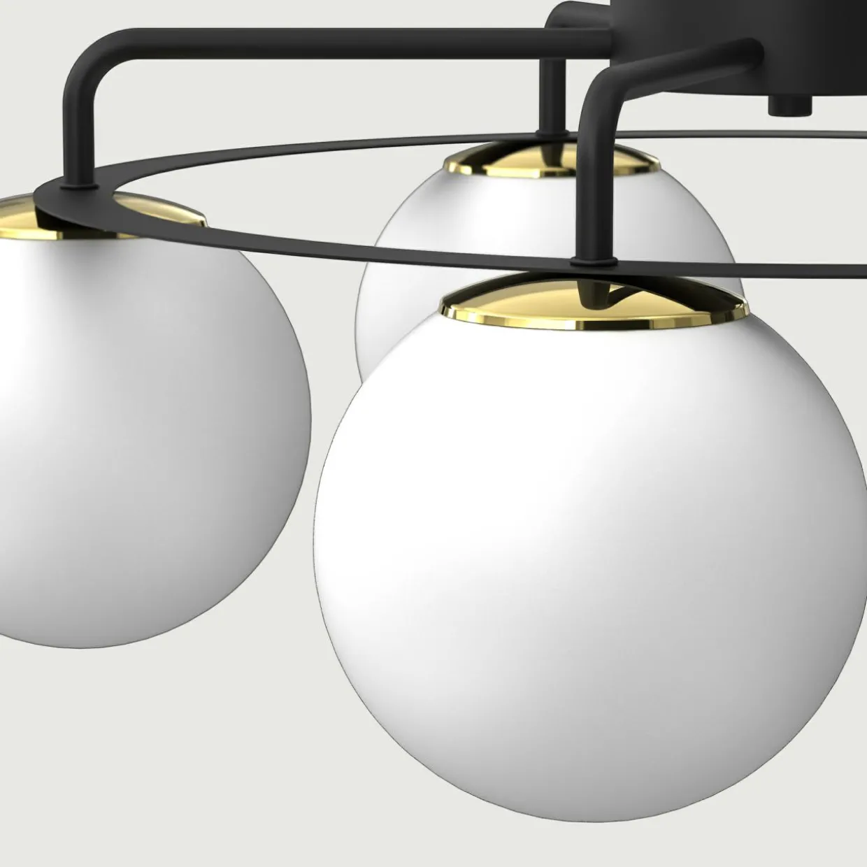 Lampa sufitowa 5 kloszy kule czarno-złota BALLO V