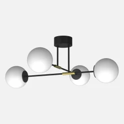 Lampa sufitowa 4 kule czarno-złota GLAME