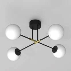 Lampa sufitowa 4 kule czarno-złota GLAME