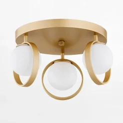 Lampa sufitowa 3 kuliste klosze złota SATURNIA