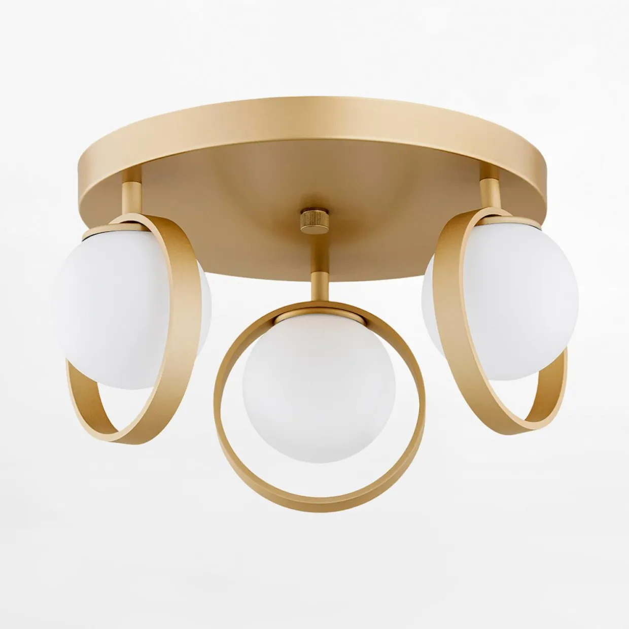 Lampa sufitowa 3 kuliste klosze złota SATURNIA