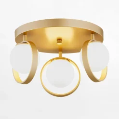 Lampa sufitowa 3 kuliste klosze złota SATURNIA