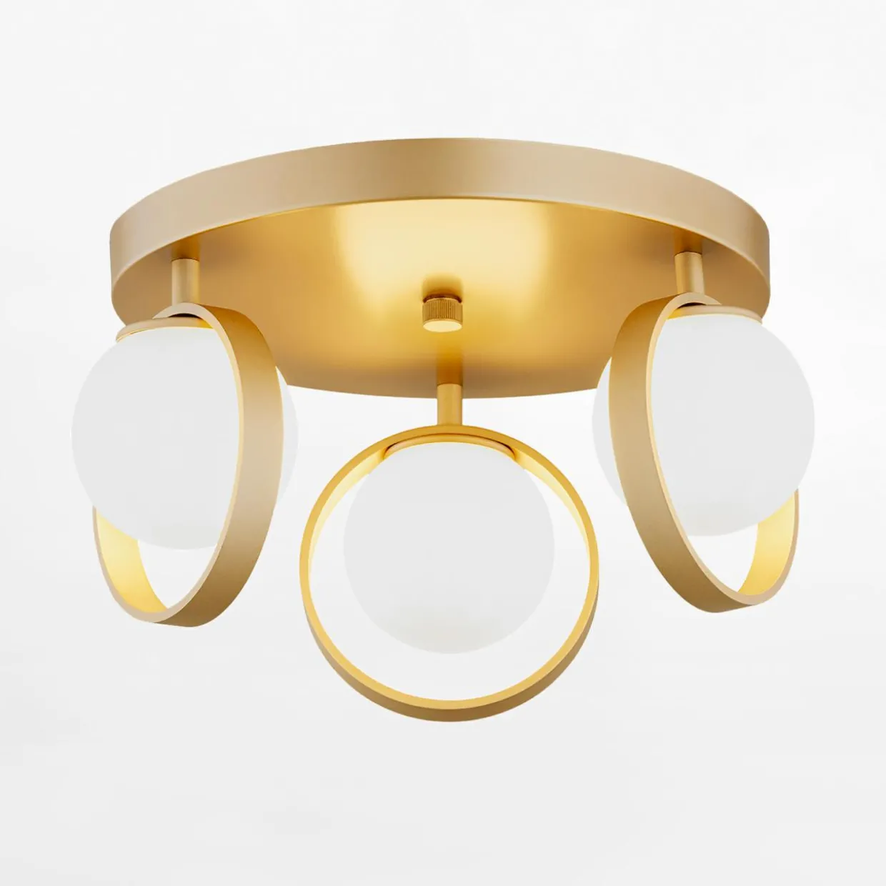 Lampa sufitowa 3 kuliste klosze złota SATURNIA