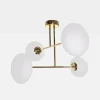 Lampa sufitowa 4 owalne klosze złota MILO 60x60 cm