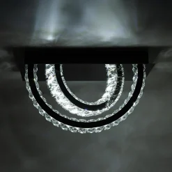 Lampa sufitowa 2 pierścienie czarna TULA na pilota