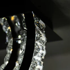 Lampa sufitowa 2 pierścienie czarna TULA na pilota