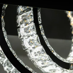 Lampa sufitowa 2 pierścienie czarna TULA na pilota