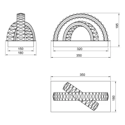 Lampa sufitowa 2 pierścienie czarna TULA na pilota