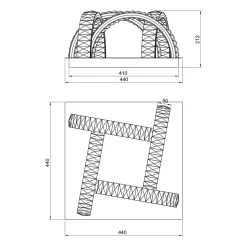 Lampa sufitowa 4 pierścienie złota TULA na pilota