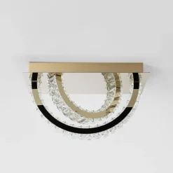 Lampa sufitowa 2 pierścienie złota TULA na pilota