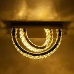 Lampa sufitowa 2 pierścienie złota TULA na pilota