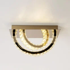 Lampa sufitowa 2 pierścienie złota TULA na pilota