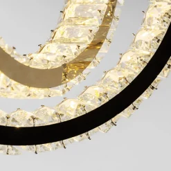 Lampa sufitowa 2 pierścienie złota TULA na pilota