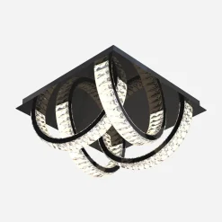 Lampa sufitowa 4 pierścienie czarna TULA na pilota