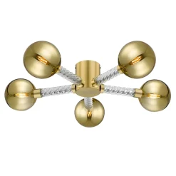 Lampa sufitowa 5 ramion kule złota MIDA