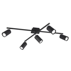 Lampa sufitowa 5 reflektorów czarna MARLEY