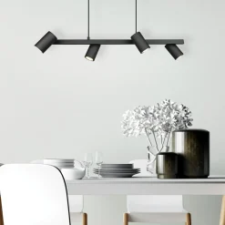 Lampa sufitowa 4 reflektorki czarna MARLEY