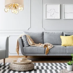 Lampa sufitowa abażur beżowy złota CARINA 4