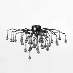 Lampa sufitowa czarna ICICLE fi 60 cm
