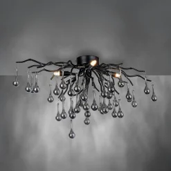 Lampa sufitowa czarna ICICLE fi 60 cm