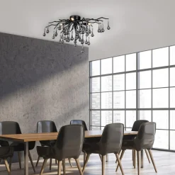 Lampa sufitowa czarna ICICLE fi 60 cm