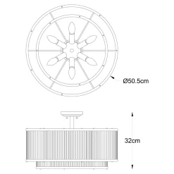 Lampa sufitowa czarna SERGIO 50 cm