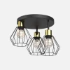 Lampa sufitowa czarno-złota PARKLA BASKET III