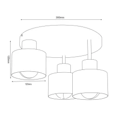 Lampa sufitowa czarno-złota PARKLA DREK III