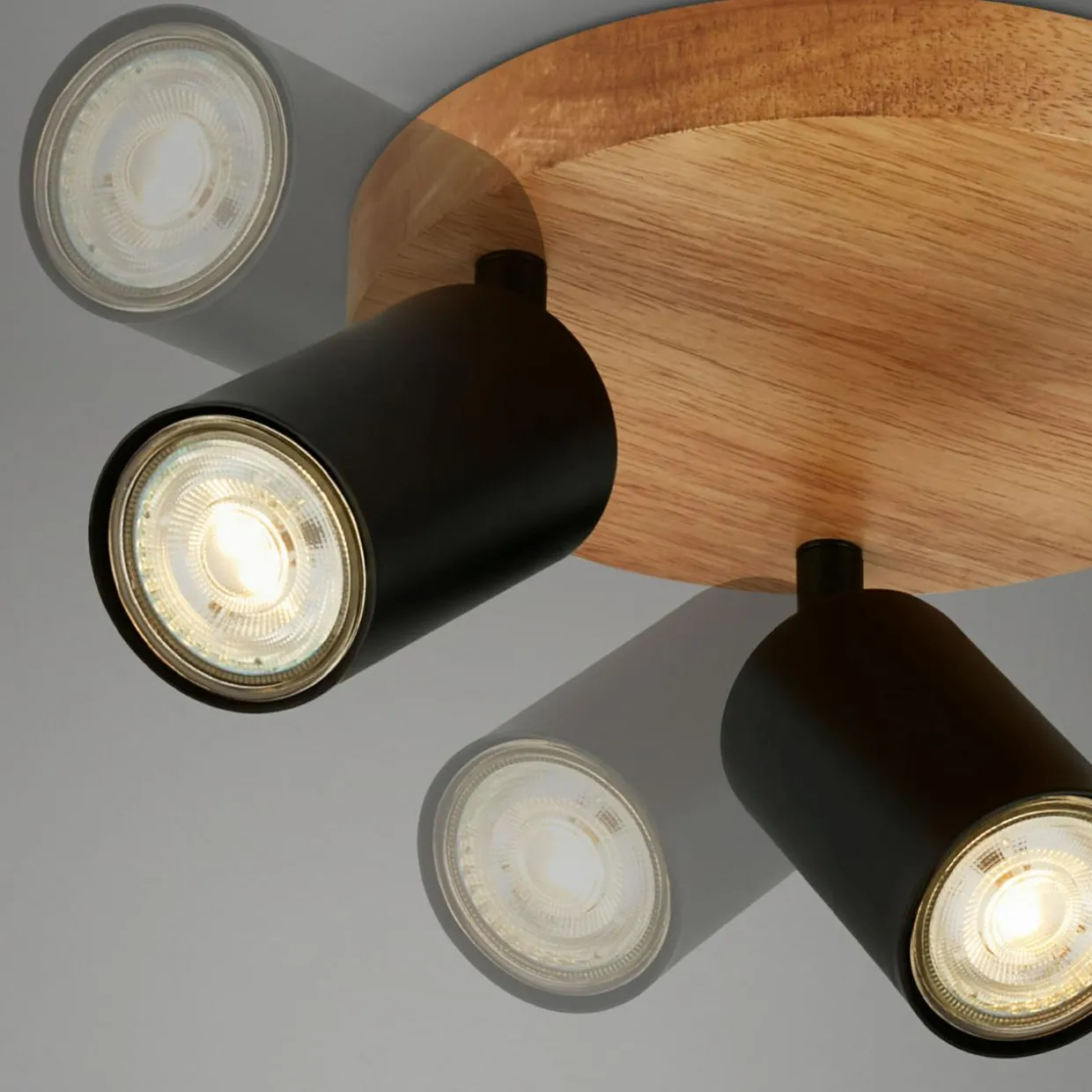 Lampa sufitowa drewniana podstawa czarna VINTAGE III