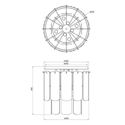 Lampa sufitowa dymione szkło czarna NIRA φ43 cm